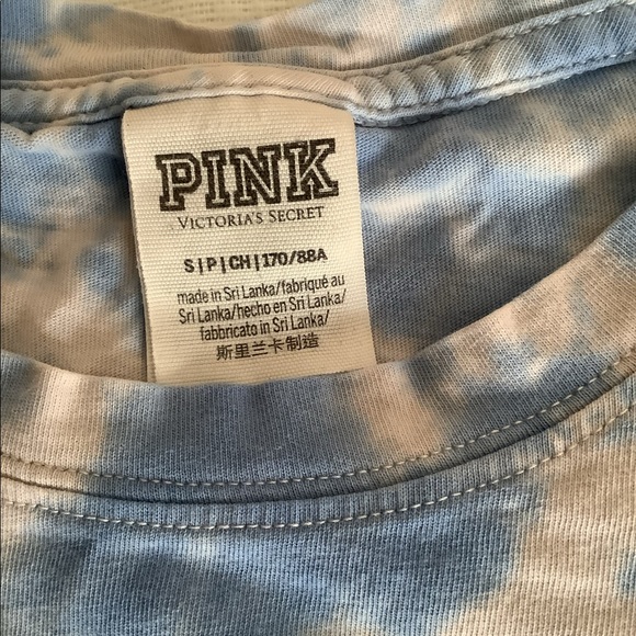 PINK Cropped Cut Off Tye Dye Shirt - Picture 3 of 4